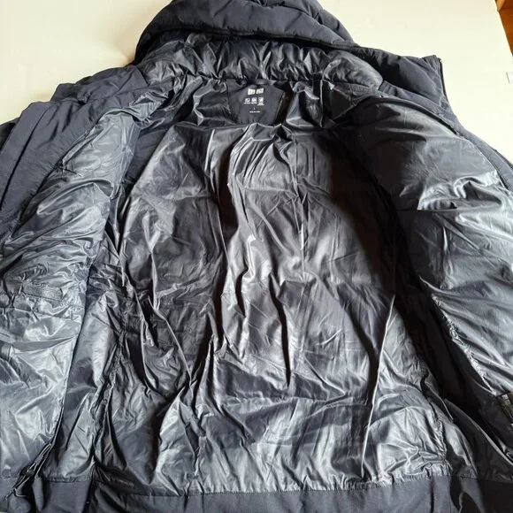 Uniqlo Men’s Navy Blue Hybrid Down Parka Jacket - Size Large - Picture 4 of 5